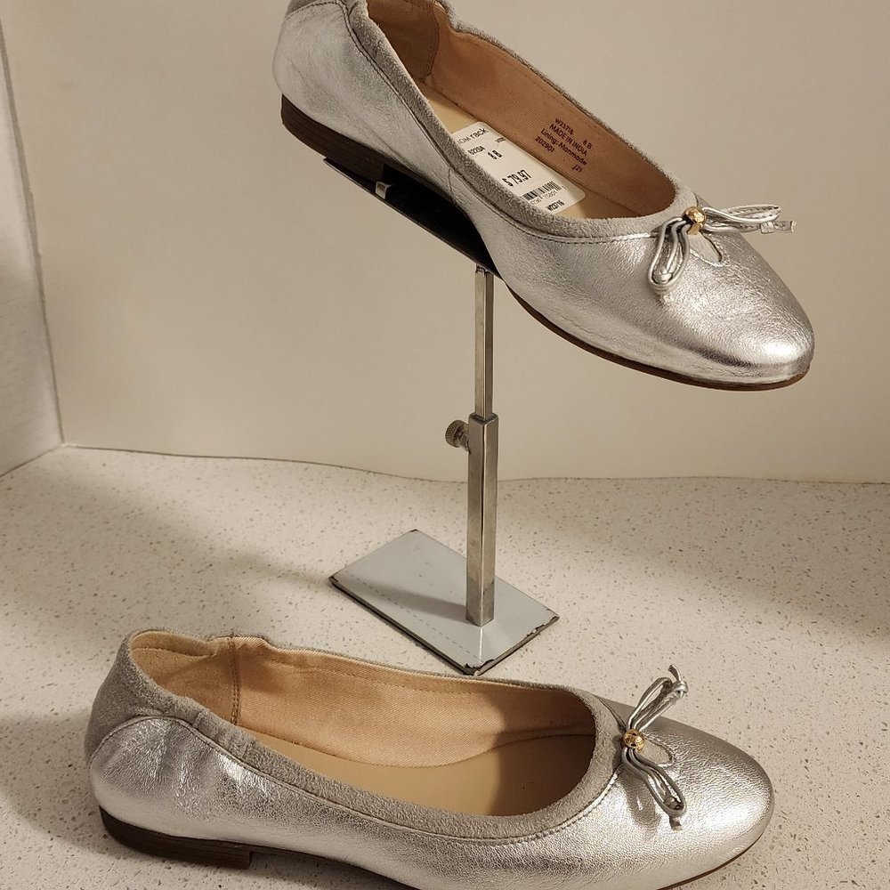 Cole Haan silver leather and suede loafers